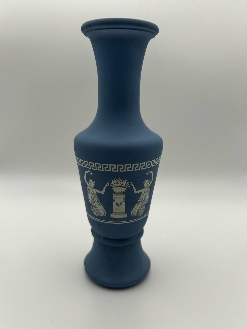 Wedgewood blue  Greek-Style Matte Ceramic Vase 6”H